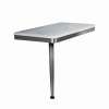 24in x 12in Left-Hand Shower Seat with Brushed Stainless Frame and Leg, in Iceberg Grey