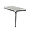 24in x 12in Right-Hand Shower Seat with Brushed Stainless Frame and Leg, in Carrara