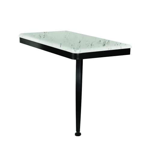24in x 12in Right-Hand Shower Seat with PVD Coated Matte Black Frame and Leg, in Carrara