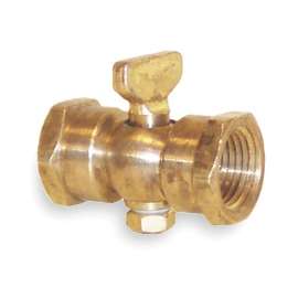 1/4-in Brass Air Cock, Nut Bottom Type, FNPT Hexagon Shoulder x FNPT Hexagon Shoulder Connection Type
