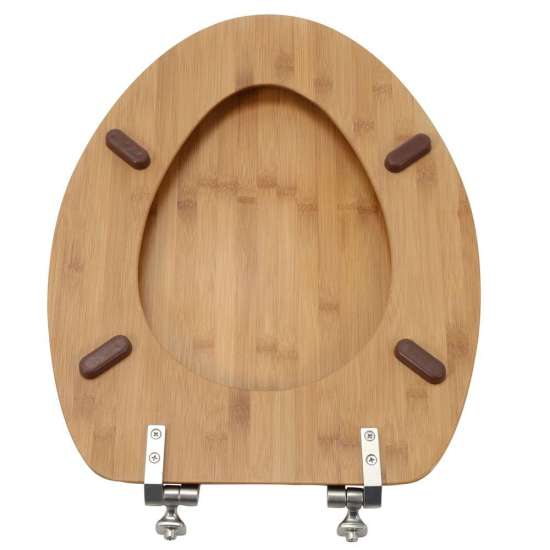 Wood Elongated Toilet Seat in Bamboo
