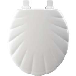 22EC 000 Wood Round Toilet Seat in White