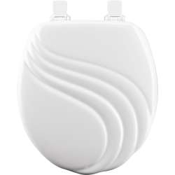 27EC 000 Wood Round Toilet Seat in White