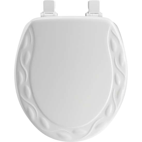 Wood Round Toilet Seat in White