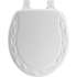 Wood Round Toilet Seat in White