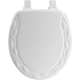 Wood Round Toilet Seat in White