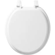 400TTA 000 Wood Round Toilet Seat in White