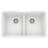 Diamond SILGRANIT 32" 50/50 Double Bowl Undermount Kitchen Sink - White, 440185