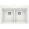 Diamond SILGRANIT 33" 50/50 Double Bowl Dual Mount Kitchen Sink - White, 440221