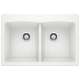 Diamond SILGRANIT 33" 50/50 Double Bowl Dual Mount Kitchen Sink - White, 440221