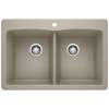 Diamond SILGRANIT 33" 50/50 Double Bowl Dual Mount Kitchen Sink - Truffle, 441285