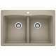 Diamond SILGRANIT 33" 50/50 Double Bowl Dual Mount Kitchen Sink - Truffle, 441285