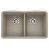 Diamond SILGRANIT 32" 50/50 Double Bowl Undermount Kitchen Sink - Truffle, 441286