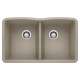Diamond SILGRANIT 32" 50/50 Double Bowl Undermount Kitchen Sink - Truffle, 441286