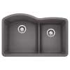 Diamond SILGRANIT 32" 60/40 Double Bowl Undermount Kitchen Sink with Low Divide - Cinder, 441591