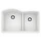 Diamond SILGRANIT 32" 60/40 Double Bowl Undermount Kitchen Sink with Low Divide - White, 441593
