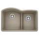 Diamond SILGRANIT 32" 60/40 Double Bowl Undermount Kitchen Sink with Low Divide - Truffle, 441596