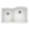 Diamond SILGRANIT 32" 40/60 Reverse Double Bowl Undermount Kitchen Sink with Low Divide - White, 441603
