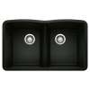 Diamond SILGRANIT 32" 50/50 Double Bowl Undermount Kitchen Sink - Coal Black, 442913