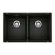 Precis SILGRANIT 29" 50/50 Double Bowl Undermount Kitchen Sink - Coal Black, 442927