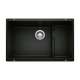Precis Cascade SILGRANIT 29" Single Bowl Undermount Kitchen Sink with Colander - Coal Black, 442934