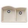 Diamond SILGRANIT 32" 60/40 Double Bowl Undermount Kitchen Sink with Low Divide - Soft White, 443065