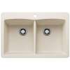 Diamond SILGRANIT 33" 50/50 Double Bowl Dual Mount Kitchen Sink - Soft White, 443067