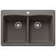 Diamond SILGRANIT 33" 50/50 Double Bowl Dual Mount Kitchen Sink - Volcano Gray, 443104