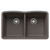Diamond SILGRANIT 32" 50/50 Double Bowl Undermount Kitchen Sink - Volcano Gray, 443105