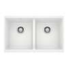 Precis SILGRANIT 29" 50/50 Double Bowl Undermount Kitchen Sink - White, 516320