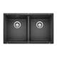 Precis SILGRANIT 29" 50/50 Double Bowl Undermount Kitchen Sink - Anthracite, 516322