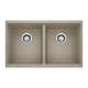Precis SILGRANIT 29" 50/50 Double Bowl Undermount Kitchen Sink - Truffle, 517678