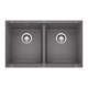 Precis SILGRANIT 29" 50/50 Double Bowl Undermount Kitchen Sink - Cinder, 519050