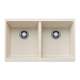 Precis SILGRANIT 29" 50/50 Double Bowl Undermount Kitchen Sink - Soft White, 527401