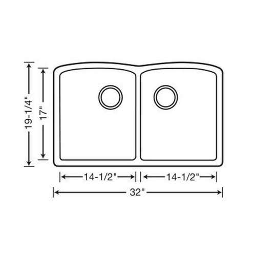 Diamond 19.25-In X 32-In Double-Basin Granite Undermount Kitchen Sink
