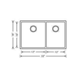 Precis 18-In X 33-In Double-Basin Granite Undermount Kitchen Sink