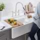 19-in x 36-in Fireclay 10-in Deep Kitchen Sink, in Biscuit