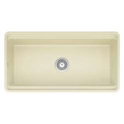 19-in x 36-in Fireclay 10-in Deep Kitchen Sink, in Biscuit