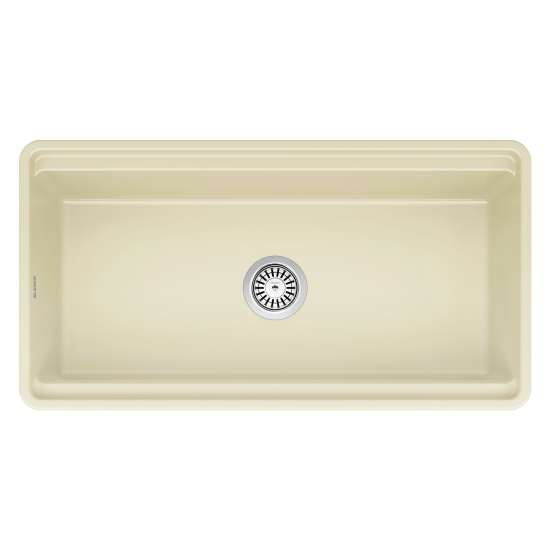 19-in x 36-in Fireclay 10-in Deep Kitchen Sink, in Biscuit
