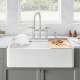 19-in x 36-in Fireclay 10-in Deep Kitchen Sink, in Biscuit