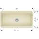 19-in x 36-in Fireclay 10-in Deep Kitchen Sink, in Biscuit