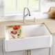 19-in x 36-in Fireclay 10-in Deep Kitchen Sink, in Biscuit