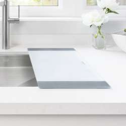 17.25-in L x 10.625-in W Glass Cutting Board in White
