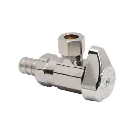 1/2in Crimp x 3/8in Comp Outlet 1/4-Turn Angle Stop
