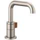 Single-Handle Lavatory Faucet in Luxe Nickel/Teak Wood Finish, 1.5gpm Flow Rate