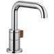 Single Handle Single Hole Lavatory Faucet in Polished Chrome/Teak Wood Finish, 1.2gpm Flow Rate
