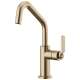 Bar Faucet with Angled Spout and Industrial Handle in Luxe Gold Finish