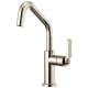 Bar Faucet with Angled Spout and Industrial Handle in Polished Nickel Finish