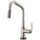 SmartTouch Pull-Down Faucet with Angled Spout and Industrial Handle in Stainless Finish