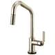 SmartTouch Pull-Down Faucet with Angled Spout and Industrial Handle in Polished Nickel Finish